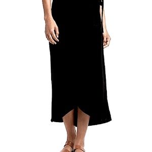 Lolë | Black Linen-Blend True Wrap Skirt
